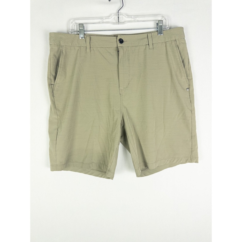 Vuori Performance Pebble Shorts Mens 36 Khaki Stretch Ripstop Athleisure Gorpcor